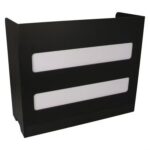 Innox Dex XL Cabine DJ Large 130cm avec Façade Plexiglas Translucide et Étagères Noir