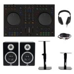 Native Instruments Traktor MX2 Pack Débutant DJ avec Enceintes Monitoring Pieds et Casque Noir