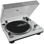 Omnitronic BD-1390 Platine Vinyle à Entraînement par Courroie avec Port USB Argentée