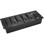 Omnitronic PM-444Pi Table de Mixage DJ 4 Canaux Lecteur MP3 Bluetooth USB Rack 19 Pouces Noir