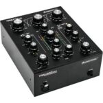 Omnitronic TRM-202MK3 Table de Mixage DJ Rotative 2 Voies avec Isolateur 3 Bandes Noir