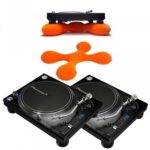 Pioneer DJ Pack : 2x Platines Vinyles PLX-1000 et 2x Coussins Amortisseurs Freefloat Noir
